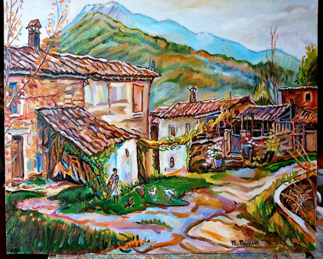 Cortijos (Noroeste de España) Oil Panel Landscaping