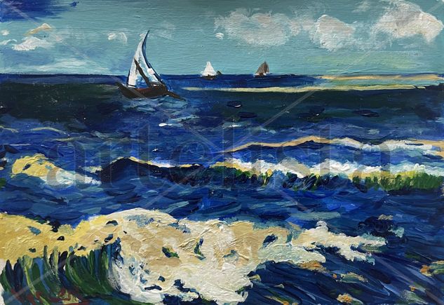 Les Saintes Maries de la Mer, Van Gogh Acrylic Canvas Marine Painting