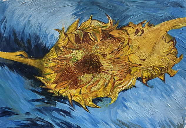 Girasoles, Van Gogh Acrylic Card Floral Painting