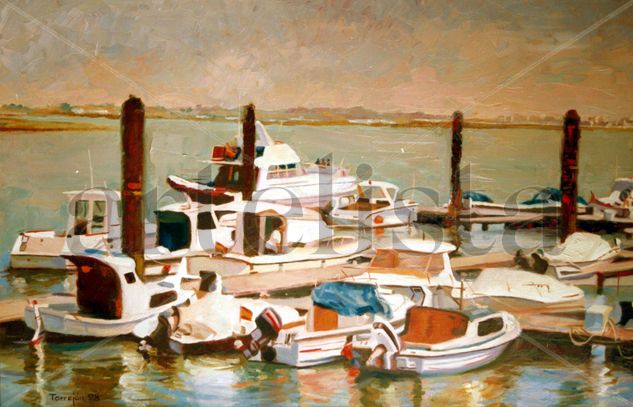 Puerto deportivo Oil Canvas Marine Painting