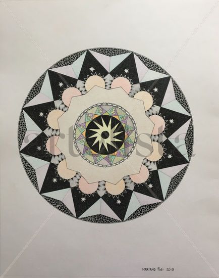 Mandala místico Mixed Media