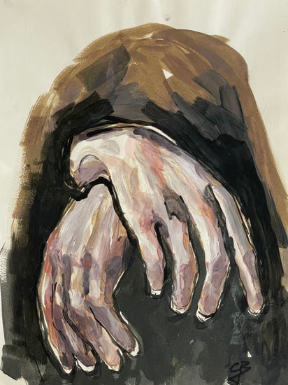 Hands Acrylic Paper Figure Painting