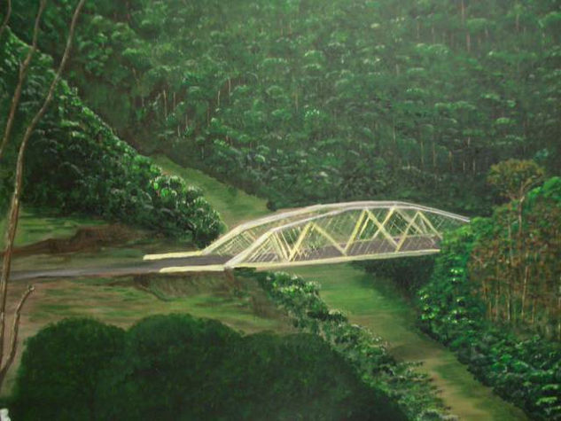 PUENTE SOBRE RIO DE PACAYAS Acrílico Lienzo Paisaje