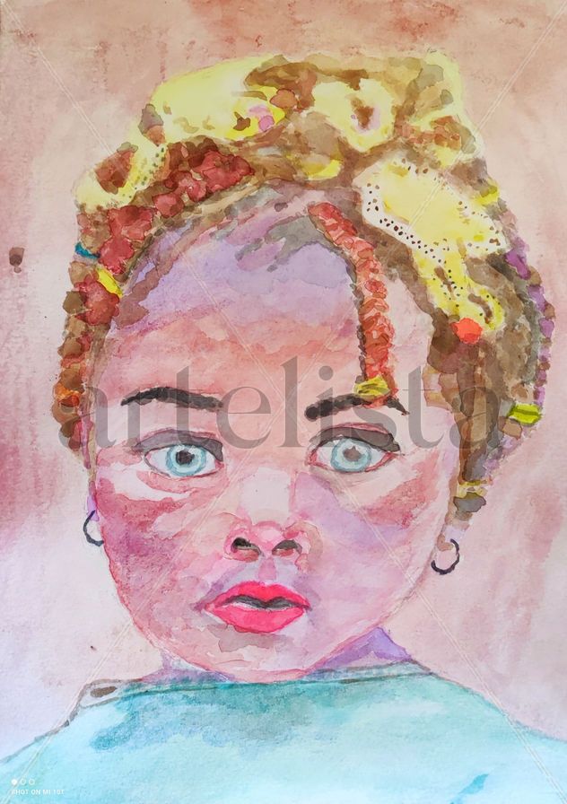 Niña africana en acualera