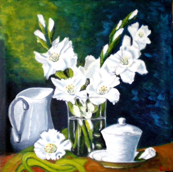 Gladiolos Acrylic Canvas Still Life Paintings