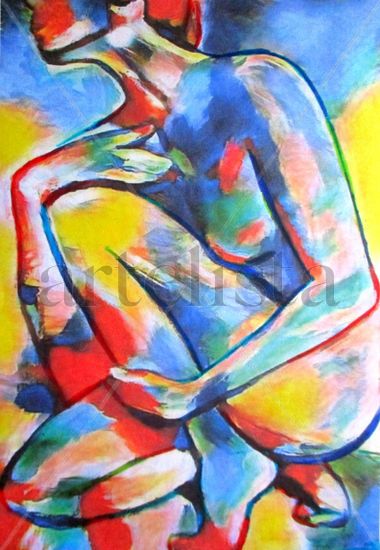 At Ease With Herself Acrylic Canvas Figure Painting