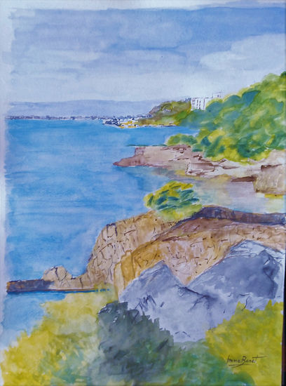 PI - ROIG ( COSTA BRAVA ) Watercolour Paper Marine Painting