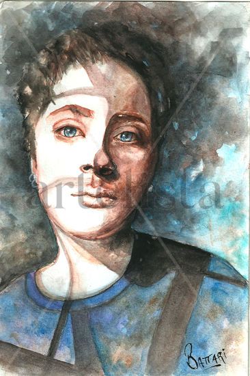 Ona retratada Watercolour Paper Portrait