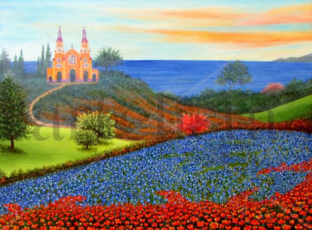 Iglesia de San Francisco de Castro. Oil Textile Landscaping