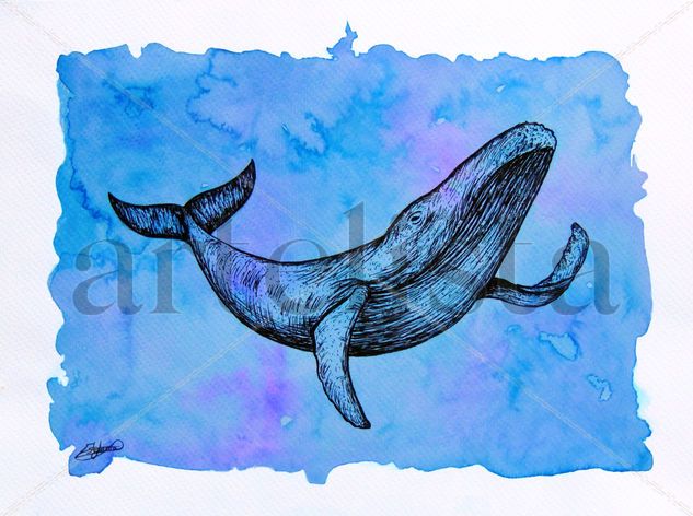 ballena Watercolour Card Marine Painting