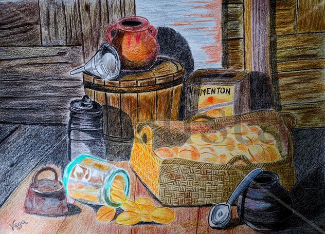 Dibujo Bodegón con pimentón