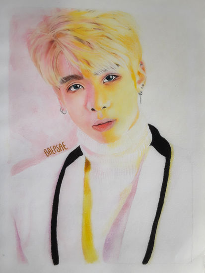 Kim Jonghyun Acuarela Cartulina Retrato