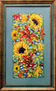 Anastasia Woron:"Girasoles Amarillos y Lirios Rojos"Óleo Original (40x70 cm)2004