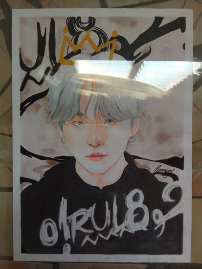 Min Yoongi Watercolour Card Portrait