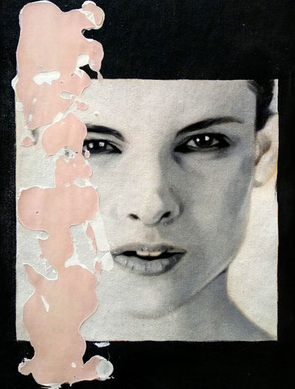 Black and white serie 8 Mixed media Canvas Portrait