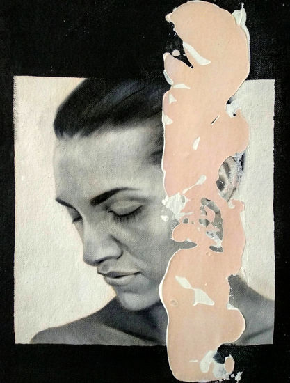 Black and white serie 13 Mixed media Canvas Portrait