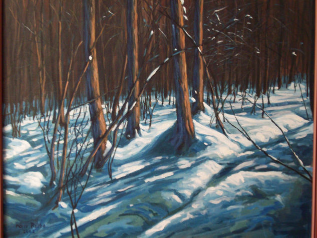 árboles en la nieve Oil Canvas Landscaping