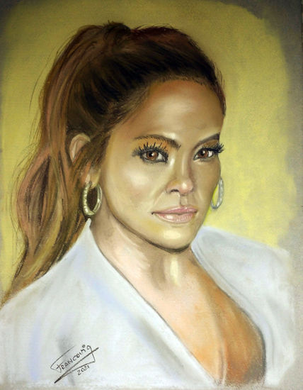 J. Lo Pastel Paper Portrait