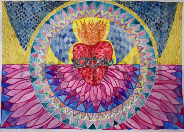 Sacred heart of Jesus, pray for us Watercolour Paper Others