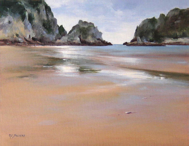 Playa de La Franca (Asturias) Acrylic Canvas Marine Painting