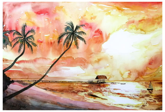 Sol y playa Watercolour Paper Landscaping