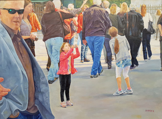 Young tourists Oil Canvas Figure Painting