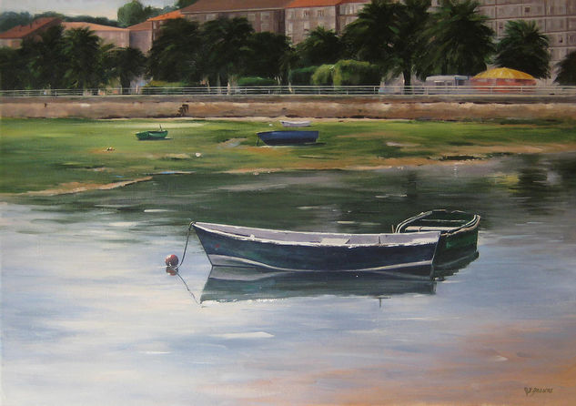 Barcas (San Vicente de la Barquera) Acrylic Canvas Marine Painting