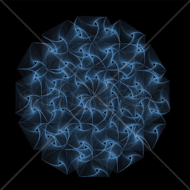 Circle of blue light rays