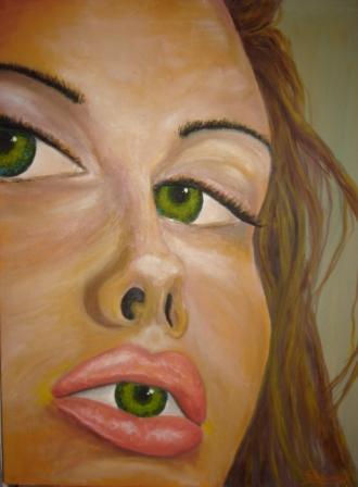 beso para ver Oil Canvas Portrait