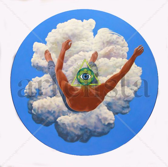 Cloud Man Oil Canvas Figure Painting