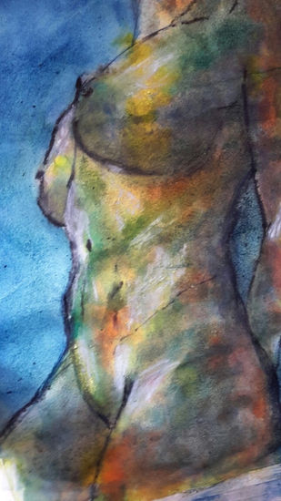 Reposo Watercolour Card Nude Paintings