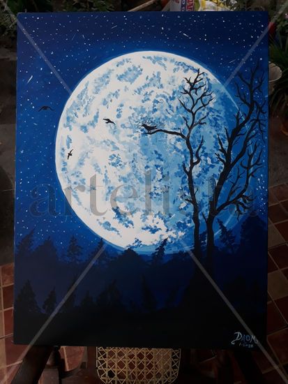 Ave nocturna solitaria Acrylic Canvas Landscaping