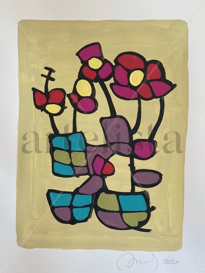 Flores Acrylic Paper Floral Painting