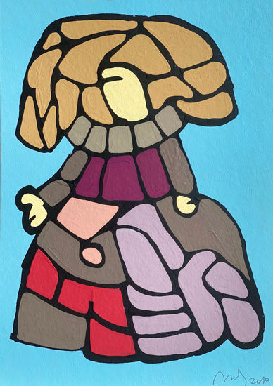 Menina 2 Acrylic Paper Figure Painting