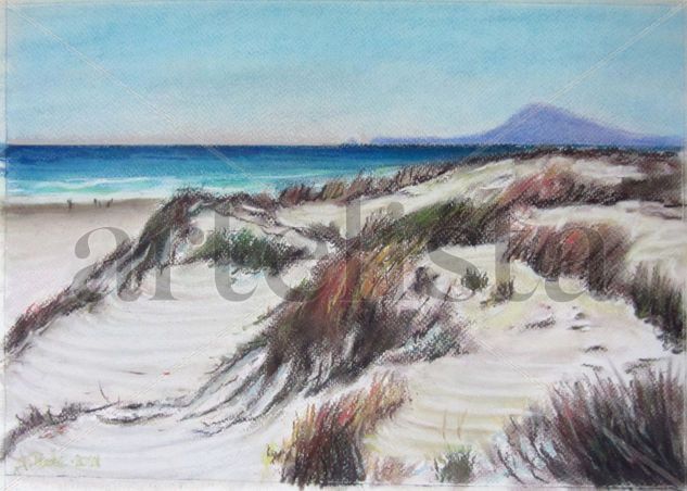 Dunas en la playa de Oliva Pastel Papel Paisaje