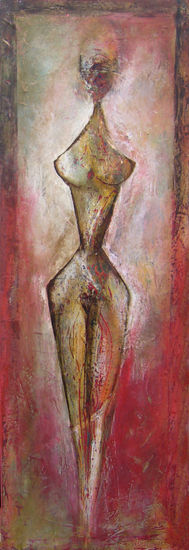 Figura con rojo Acrylic Canvas Nude Paintings