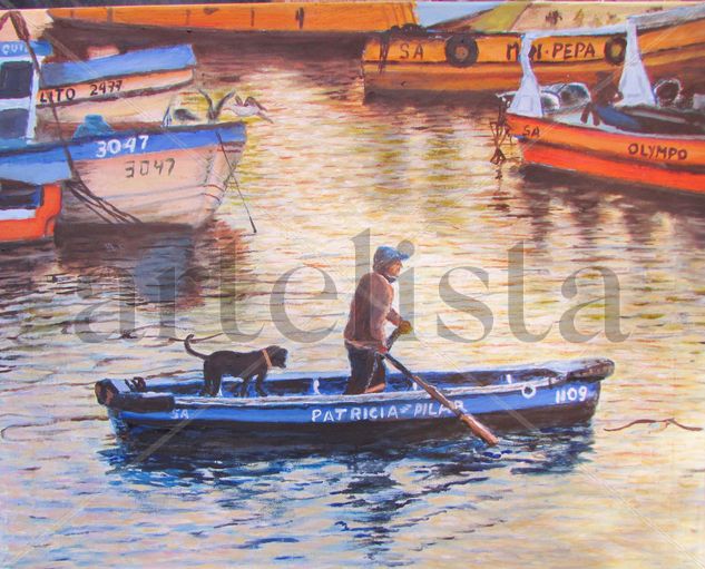 Fiel compañero. Oil Canvas Marine Painting