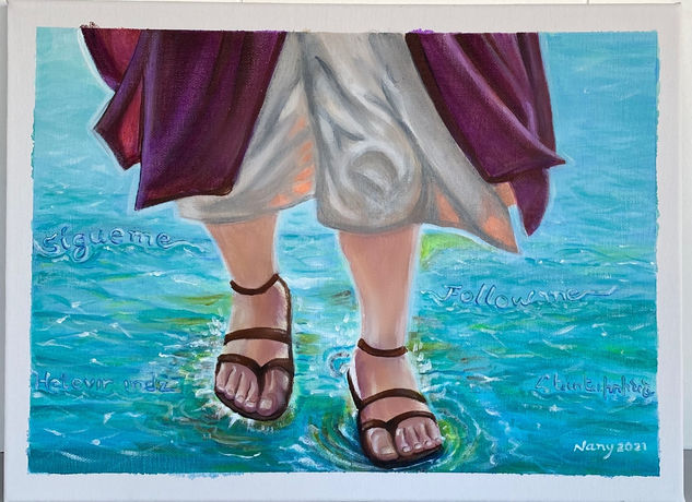 Follow me Acrylic Canvas Figure Painting