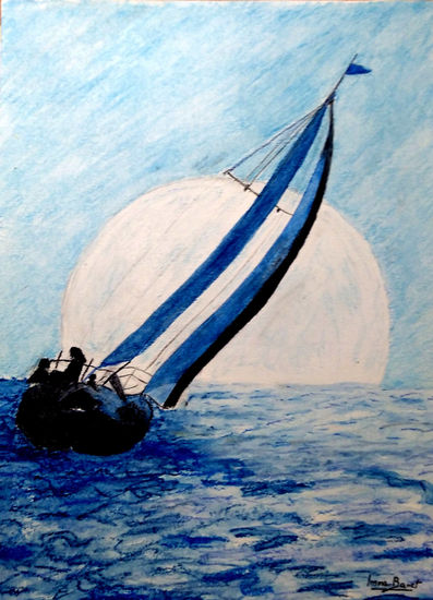 VESPRADA Gouache Paper Marine Painting