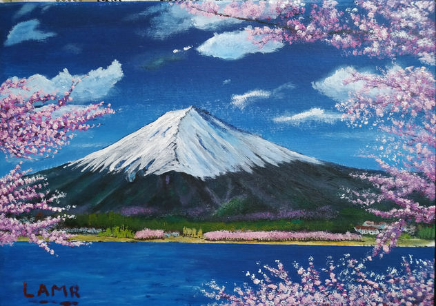 CEREZOS EN FLOR ANTE EL FUJI