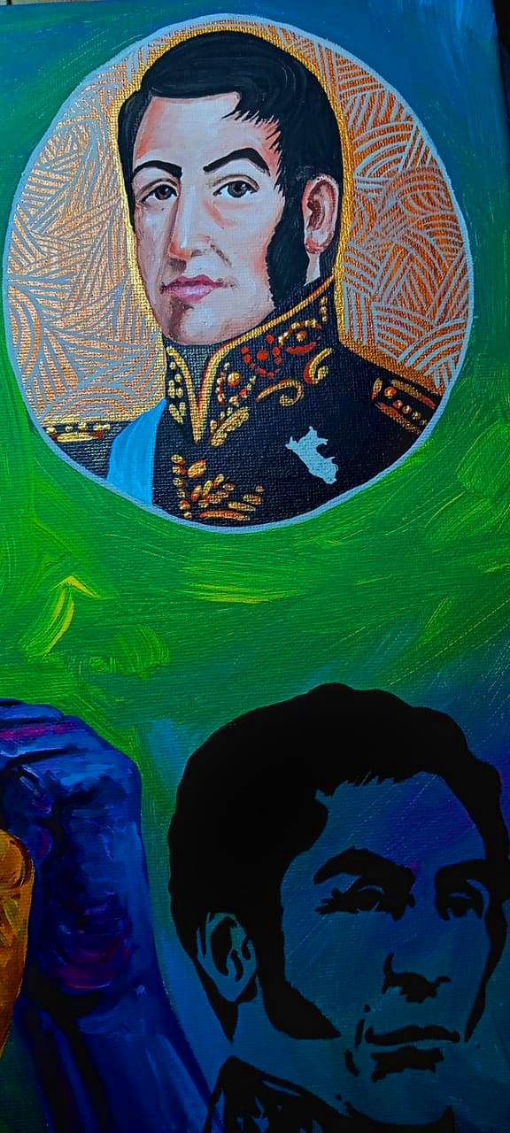 José de San Martín, Pintura hondureña Bicentenario de independencia. johnny mcdonald pintor hondureño contemporaneo