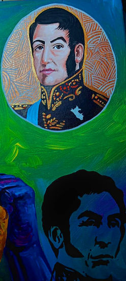 José de San Martín, Pintura hondureña Bicentenario de independencia. johnny mcdonald pintor hondureño contemporaneo Acrylic Canvas Figure Painting