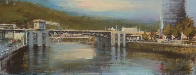 Puente de Deusto Acrylic Canvas Landscaping