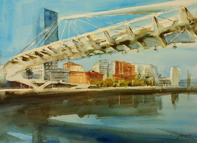 Puente de Zubizuri. Watercolour Paper Landscaping