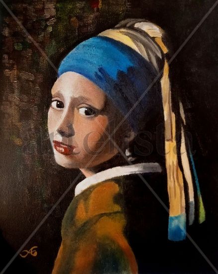 Joven de la perla Oil Canvas Portrait