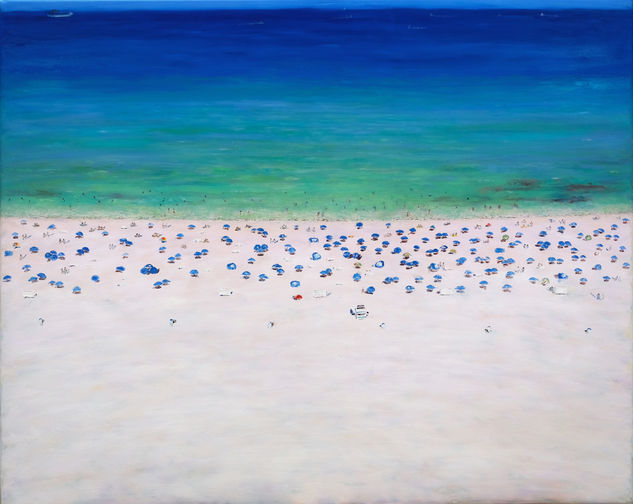 Playa,Miami Oil Canvas Marine Painting