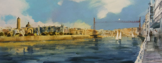 Puente de Portugalete Watercolour Paper Landscaping