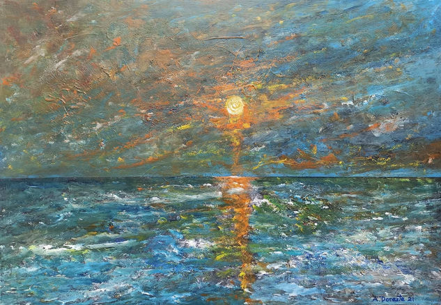 Atardecer Acrylic Panel Marine Painting