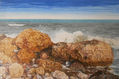 Panorama del mar con rocas