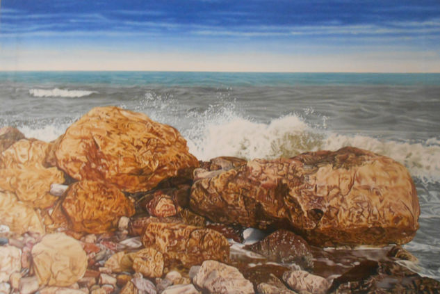 Panorama del mar con rocas Oil Canvas Marine Painting